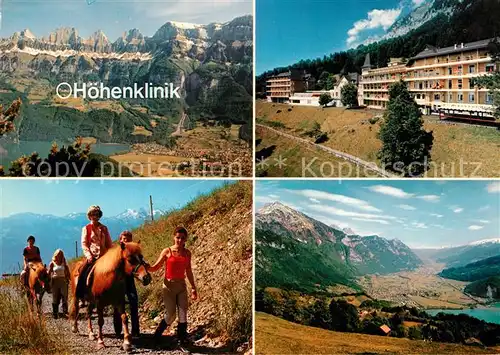 AK / Ansichtskarte Knoblisbuehl St Gallische Hoehenklinik Landschaftspanorama Alpen Reiten Knoblisbuehl
