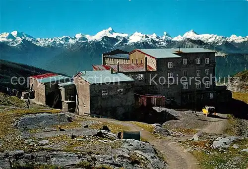AK / Ansichtskarte Gemmipass_Wallis Hotel Wildstrubel mit Mischabel Weisshorn Matterhorn Alpenpanorama Gemmipass Wallis