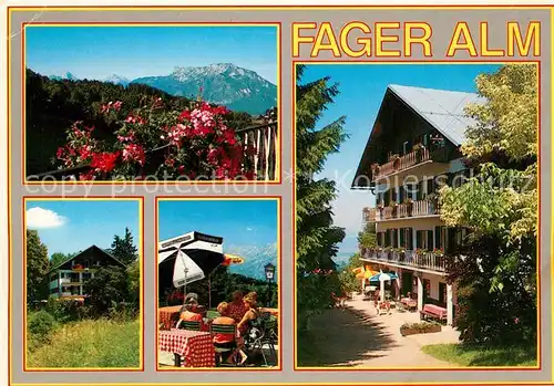 AK / Ansichtskarte Glasenbach_Elsbethen Fager Alm Terasse Blumen Alpenblick Glasenbach_Elsbethen