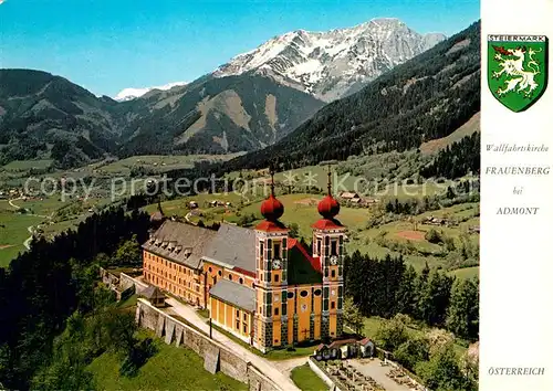 AK / Ansichtskarte Frauenberg_Steiermark Wallfahrtskirche Maria Kulm Alpen Fliegeraufnahme Wappen Frauenberg_Steiermark