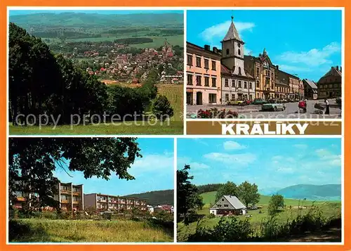 AK / Ansichtskarte Kraliky Panorama Platz Innenstadt Hotel Gasthaus Landschaftspanorama Kraliky