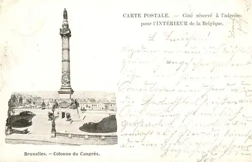 AK / Ansichtskarte Bruxelles_Bruessel Colonne du Congres Bruxelles_Bruessel