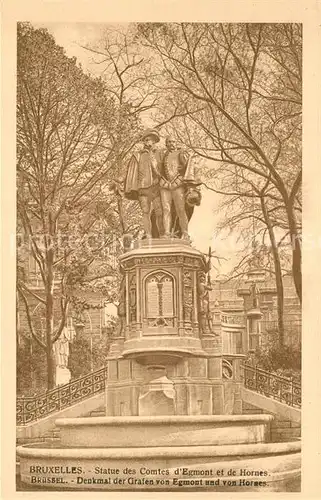 AK / Ansichtskarte Bruxelles_Bruessel Statue des Comtes d Egmont et de Hornes Denkmal Bruxelles_Bruessel