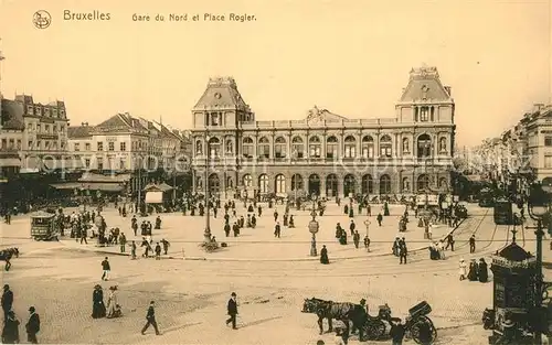 AK / Ansichtskarte Bruxelles_Bruessel Gard du Nord et Place Rogier Bruxelles_Bruessel