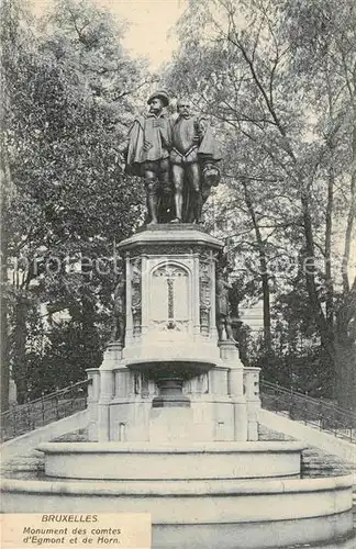 AK / Ansichtskarte Bruxelles_Bruessel Monument des Comtes d Egmont et de Horn Statue Bruxelles_Bruessel