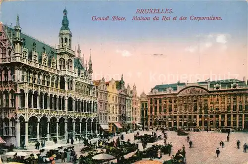 AK / Ansichtskarte Bruxelles_Bruessel Grand Place Maison du Roi et des Corporations Marktplatz Gildehaeuser Bruxelles_Bruessel