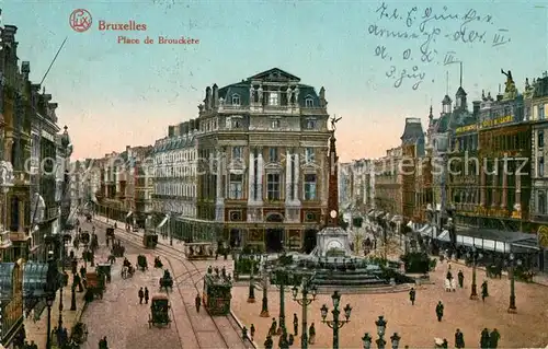 AK / Ansichtskarte Bruxelles_Bruessel Place de Brouckere Monument Anspach Bruxelles_Bruessel