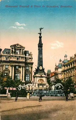 AK / Ansichtskarte Bruxelles_Bruessel Place de Brouckere Monument Anspach Bruxelles_Bruessel