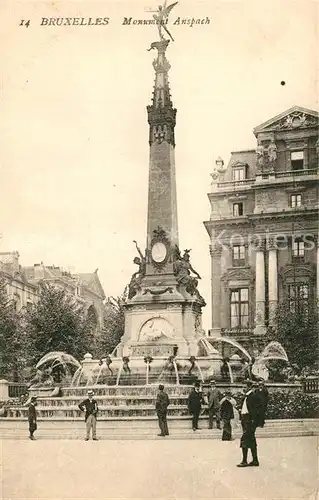 AK / Ansichtskarte Bruxelles_Bruessel Monument Anspach Bruxelles_Bruessel