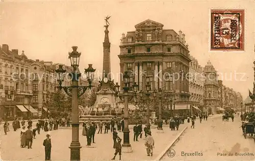 AK / Ansichtskarte Bruxelles_Bruessel Place de Brouckere Monument Anspach Serie Bruxelles No. 109 Stempel Bruxelles_Bruessel