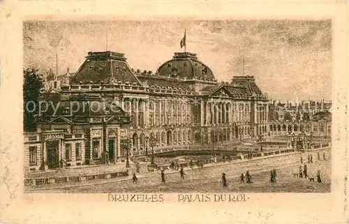 AK / Ansichtskarte Bruxelles_Bruessel Palais du Roi Dessin Kuenstlerkarte Bruxelles_Bruessel