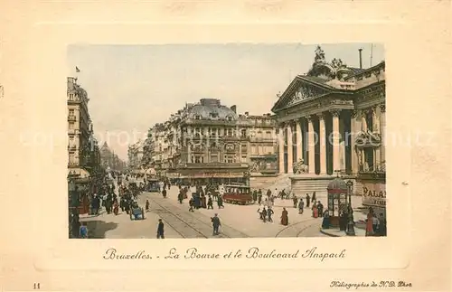 AK / Ansichtskarte Bruxelles_Bruessel La Bourse Boulevard Anspach Bruxelles_Bruessel