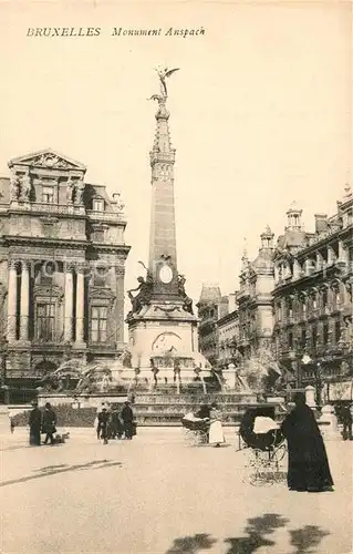 AK / Ansichtskarte Bruxelles_Bruessel Place de Brouckere Monument Anspach Bruxelles_Bruessel