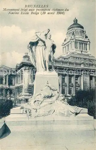 AK / Ansichtskarte Bruxelles_Bruessel Monument aux victimes du Navire Ecole Belge 1906 Bruxelles_Bruessel