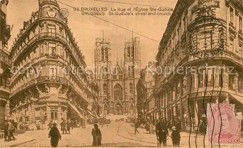 AK / Ansichtskarte Bruxelles_Bruessel La Rue et l Eglise Sainte Gudule Bruxelles_Bruessel