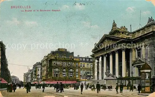 AK / Ansichtskarte Bruxelles_Bruessel La Bourse Boulevard Anspach Bruxelles_Bruessel