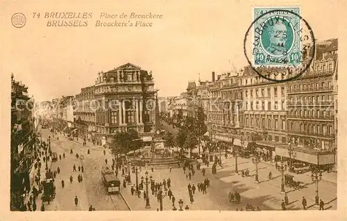 AK / Ansichtskarte Bruxelles_Bruessel Place de Brouckere Monument Anspach Bruxelles_Bruessel