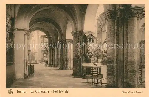 AK / Ansichtskarte Tournai_Hainaut Cathedrale nef laterale Tournai Hainaut