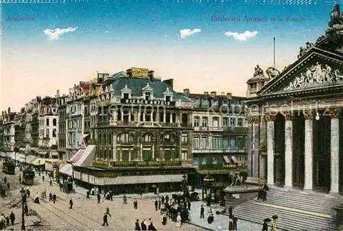 AK / Ansichtskarte Bruxelles_Bruessel Boulevard Anspach et la Bourse Boerse Bruxelles_Bruessel