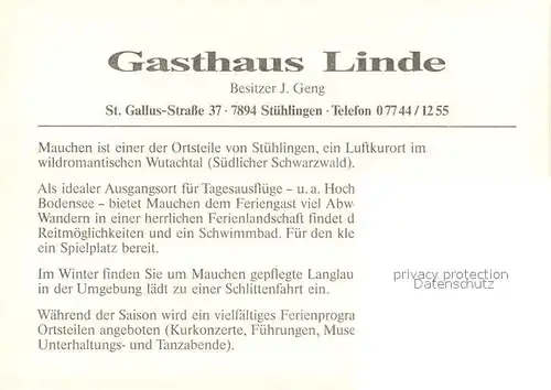 AK / Ansichtskarte Mauchen_Stuehlingen Gasthaus Linde Mauchen_Stuehlingen