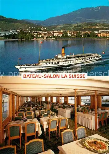AK / Ansichtskarte Lausanne_VD Bateau Salon La Suisse Lac Leman Genfer See Lausanne VD