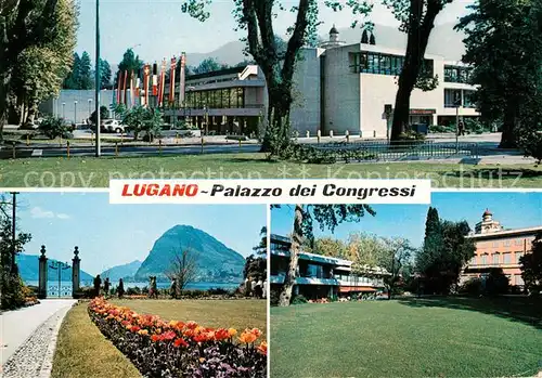 AK / Ansichtskarte Lugano_Lago_di_Lugano Palazzo dei Congressi e parco Villa Ciani Lugano_Lago_di_Lugano