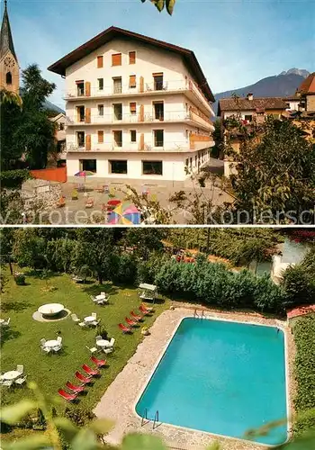 AK / Ansichtskarte Untermais_Meran Hotel Siegler im Thurm Swimming Pool Untermais Meran