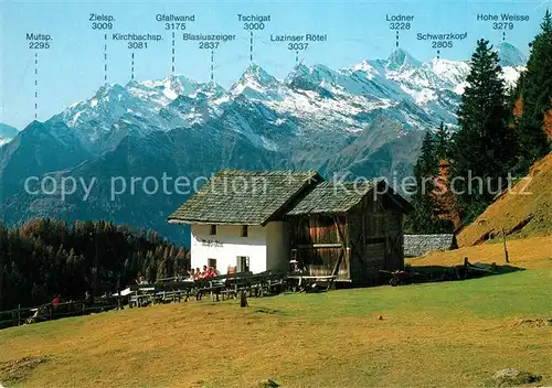 AK / Ansichtskarte Schenna_Meran Mahd Alm Hirzer Hochplateau Alpenpanorama Schenna Meran