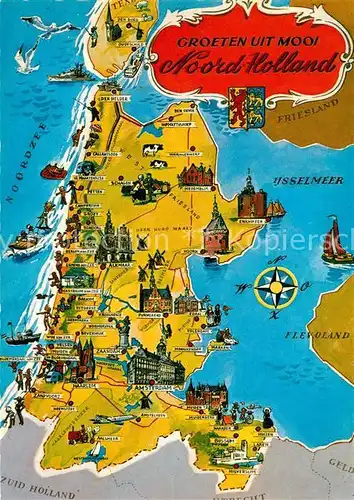 AK / Ansichtskarte Noord_Holland Landkarte Noord_Holland