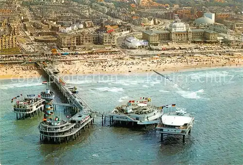 AK / Ansichtskarte Scheveningen Pier Seebruecke Fliegeraufnahme Scheveningen