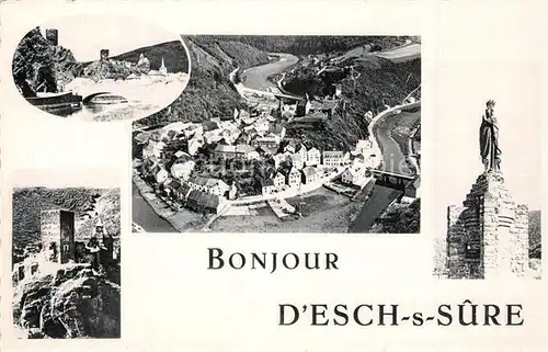 AK / Ansichtskarte Esch sur Sure Fliegeraufnahme Burg Bruecke Esch sur Sure