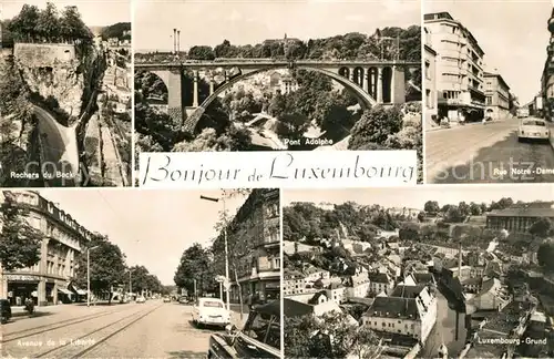AK / Ansichtskarte Luxembourg_Luxemburg Rochers du Bock Rue Notre Dame Grund Pont Adolphe Avenue de la Liberte Luxembourg Luxemburg