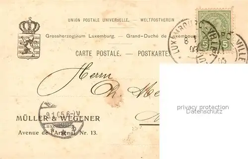 AK / Ansichtskarte Luxembourg_Luxemburg Mueller und Wegener Papier en gros Luxembourg Luxemburg