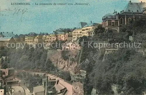 AK / Ansichtskarte Luxembourg_Luxemburg Promenade du rempart avec Neuenweg Luxembourg Luxemburg
