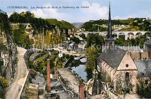 AK / Ansichtskarte Luxembourg_Luxemburg Les Rochers de Bock et Faubourg du Grund Luxembourg Luxemburg