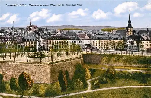 AK / Ansichtskarte Luxembourg_Luxemburg Panorama avec Place de la Constitution Luxembourg Luxemburg