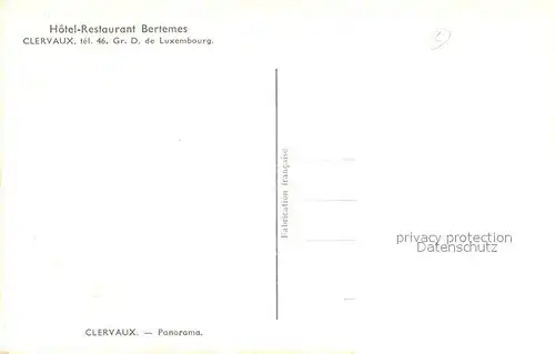 AK / Ansichtskarte Clervaux Hotel Restaurant Bertemes Clervaux