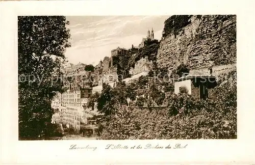 AK / Ansichtskarte Luxembourg_Luxemburg Alzette et les Rochers du Bock Luxembourg Luxemburg