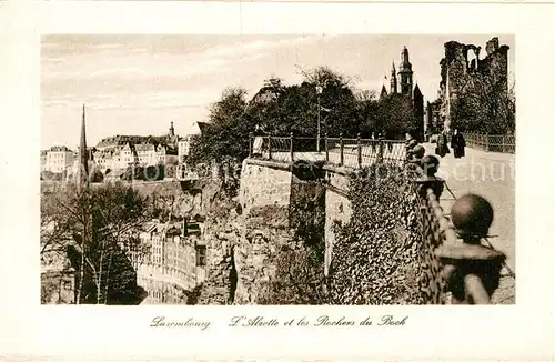 AK / Ansichtskarte Luxembourg_Luxemburg Alzette et les Rochers du Bock Luxembourg Luxemburg