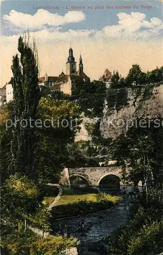 AK / Ansichtskarte Luxembourg_Luxemburg Alzette au pied des rochers du Bock Luxembourg Luxemburg