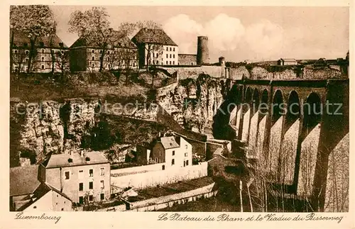 AK / Ansichtskarte Luxembourg_Luxemburg Plateau du Rham et Viaduc du Risserweg Luxembourg Luxemburg