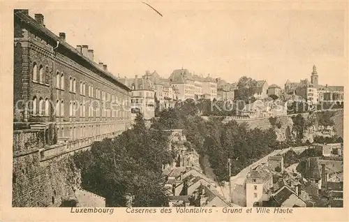 AK / Ansichtskarte Luxembourg_Luxemburg Casernes de Volontaires Grund et Ville Haute Luxembourg Luxemburg