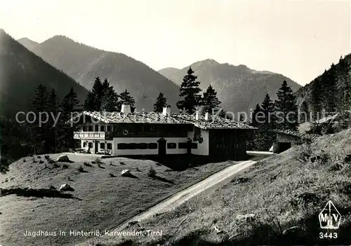 AK / Ansichtskarte Hinterriss_Tirol Jagdhaus mit Karwendel Hinterriss Tirol
