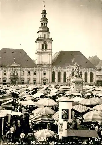 AK / Ansichtskarte Mannheim Wochenmarkt am alten Rathaus Mannheim