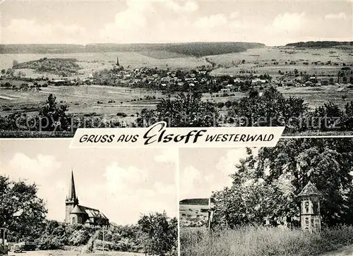 AK / Ansichtskarte Elsoff_Westerwald Panorama Kirche Bildstock Elsoff_Westerwald