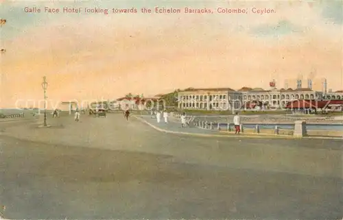 AK / Ansichtskarte Colombo_Ceylon_Sri_Lanka Galle Face Hotel an the Echelon Barracks Colombo_Ceylon_Sri_Lanka