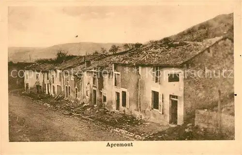 AK / Ansichtskarte Apremont_St_Mihiel Zerstoertes Dorf Apremont_St_Mihiel