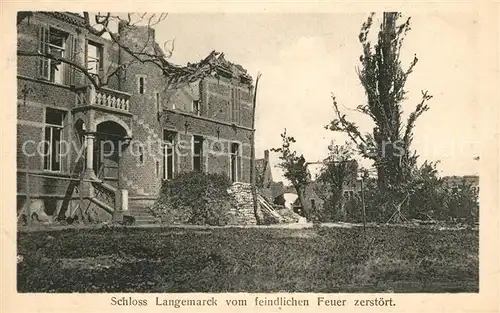 AK / Ansichtskarte Langemarck Zerstoeres Schloss Langemarck Langemarck