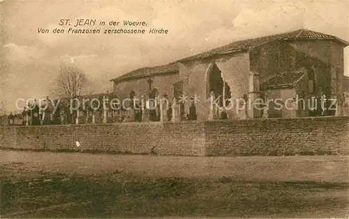 AK / Ansichtskarte Saint Jean aux Bois_Ardennes Zerschossene Kirche Saint Jean aux Bois