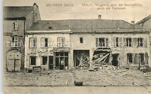 AK / Ansichtskarte Saales Nach der Beschiessung durch Franzosen WK1 Saales